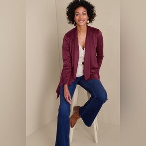 Soft Surroundings Shape Drape Faux Suede Jacket